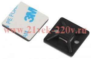 Площадка самоклеящаяся под хомуты 20х20мм NO-225-310 черн. (уп.10шт) Эра Б0066691