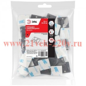 Площадка самоклеящаяся под хомуты 30х30мм черн. NO-225-304 (уп.50шт) Эра Б0066731
