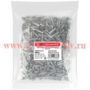 Наконечник-гильза НШвИ 4.0-12 с изолированным фланцем (уп.500шт) Эра Б0063425