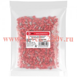 Наконечник-гильза двойн. НШвИ(2) 1.0-8 с изолированным фланцем (уп.500шт) Эра Б0063344