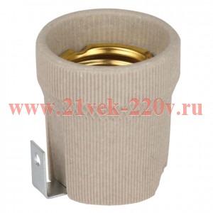 Патрон E27 с держателем керамика бел. Эра Б0069217