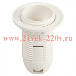 Патрон ЭРА Е14 с кольцом пластик белый без наклейки групповая упаковка 50 шт