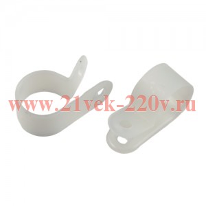 Скоба кабельная под винт 5мм нейлон. бел. (уп.10шт) Эра Б0066634