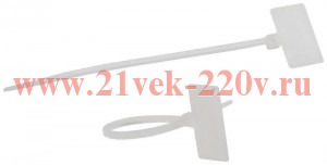 Стяжка кабельная 2.5х110 с площадкой для маркировки 21х10 NO-225-318 бел. (уп.50шт) Эра Б0066059
