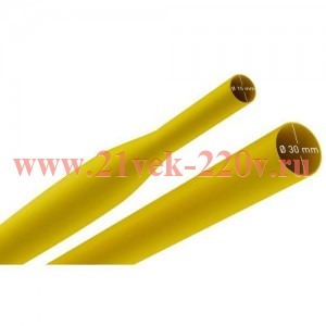 Трубка термоусадочная ТТУ нг-LS 30/15 1м желт. (уп.10шт) Эра Б0067551