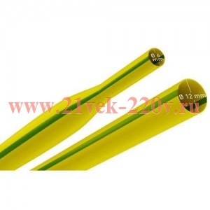 Трубка термоусадочная ТТУ нг-LS 12/6 1м желт./зел. (уп.25шт) Эра Б0067685