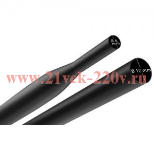 Трубка термоусадочная ТТУ нг-LS 12/6 1м черн. (уп.25шт) Эра Б0067683