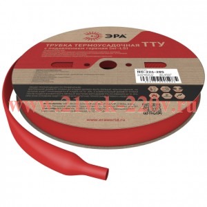 Трубка термоусадочная ТТУ нг-LS 6/3 красн. (уп.100м) Эра Б0067503