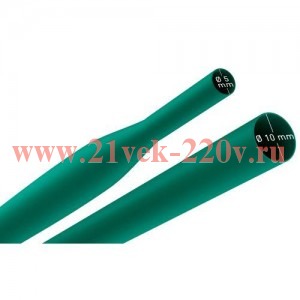 Трубка термоусадочная ТТУ нг-LS 10/5 1м зел. (уп.25шт) Эра Б0067680
