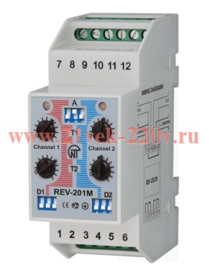 Реле времени РЭВ-201-5 10 - 30 - 10с 220В на DIN-рейку