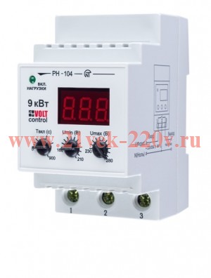 Однофазное реле контроля напряжения РН-104 40А на DIN-рейку