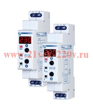 Однофазное реле контроля напряжения РН-118 10А на DIN-рейку