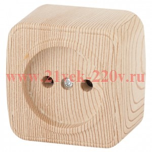 Розетка Intro Polo 3-201-11 без заземления 2P, 16A-250В, IP20, ОУ, сосна