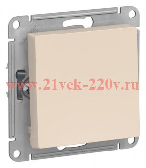 Одноклавишный выключатель 2-полюсный SE AtlasDesign 10A механизм, бежевый ATN000221