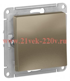 Одноклавишный выключатель 2-полюсный SE AtlasDesign 10A механизм, шампань ATN000521