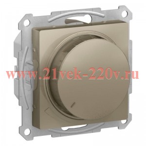 Светорегулятор SE AtlasDesign (диммер) поворотно-нажимной универсальный, 400Вт, шамп ATN000523