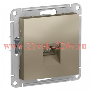 Розетка компьютерная SE AtlasDesign RJ45 кат 5Е, шампань [уп 5 шт] ATN000583