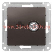 Розетка двойная SE AtlasDesign ТV + компьютерная RJ45, кат 5Е,, мокко [уп 5 шт] ATN000689