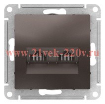 Розетка двойная компьютерная SE AtlasDesign RJ45+RJ45 кат 5E, мокко [уп 5 шт] ATN000685