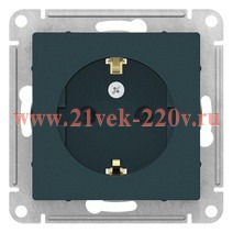 Розетка с заземлением со шторками SE AtlasDesign 16А, изумруд [уп 5 шт] ATN000845