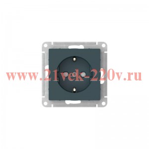 Розетка AtlasDesign 16А с заземл. со шторками быстрозажим. клем. механизм изумруд SE ATN000845S
