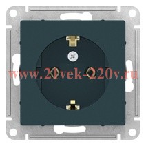 Розетка с заземлением SE AtlasDesign 16А, изумруд [уп 5 шт] ATN000843