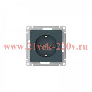 Розетка с заземлением SE AtlasDesign 16А быстрозажимные клеммы, изумруд [уп 5 шт] ATN000843S