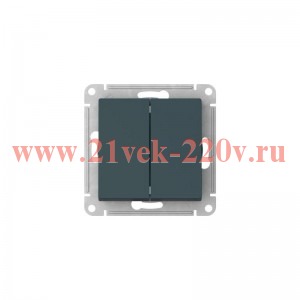 Выключатель 2-кл. AtlasDesign (сх. 5) 10AX быстрозажим. клем. механизм изумруд SE ATN000851S