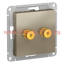Аудиорозетка двойная SE AtlasDesign, шампань [уп 5 шт] ATN000587