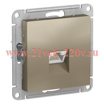 Розетка компьютерная SE AtlasDesign RJ45 кат 6А, шампань [уп 5 шт] ATN000586