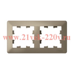 Рамка SE AtlasDesign Air 2 поста, шампань/дымчатый черный ATN220502