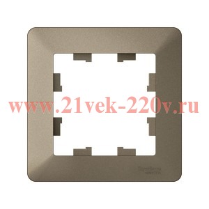 Рамка SE AtlasDesign Air 1 пост, шампань/дымчатый черный ATN220501