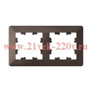 Рамка SE AtlasDesign Air 2 поста, мокко/дымчатый черный ATN220602