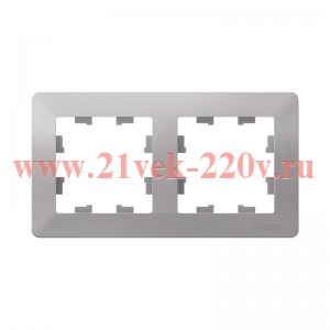 Рамка SE AtlasDesign Air 2 поста, алюминий/дымчатый черный ATN220302