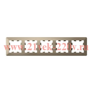 Рамка SE AtlasDesign Air 5 постов, шампань/дымчатый черный ATN220505