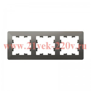 Рамка SE AtlasDesign Air 3 поста, сталь/дымчатый черный ATN220903