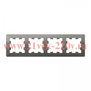 Рамка SE AtlasDesign Air 4 поста, сталь/дымчатый черный ATN220904