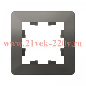 Рамка SE AtlasDesign Air 1 пост, сталь/дымчатый черный ATN220901