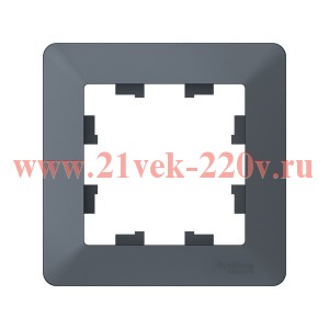 Рамка SE AtlasDesign Air 1 пост, грифель/дымчатый черный ATN220701