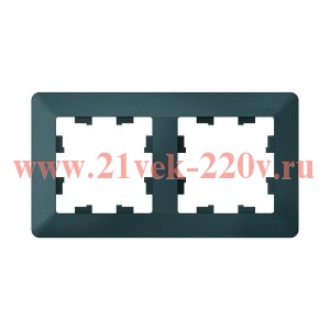 Рамка SE AtlasDesign Air 2 поста, изумруд/дымчатый черный ATN220802