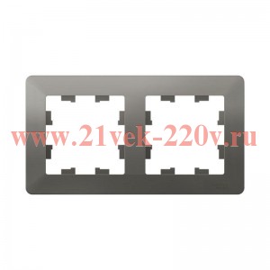 Рамка SE AtlasDesign Air 2 поста, сталь/дымчатый черный ATN220902