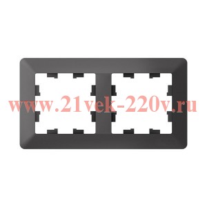 Рамка SE AtlasDesign Air 2 поста, базальт/дымчатый черный ATN221402