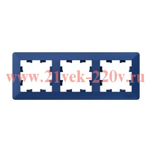 Рамка SE AtlasDesign Air 3 поста, аквамарин/дымчатый черный ATN221103