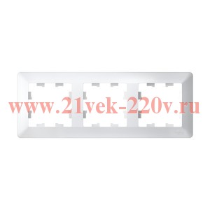 Рамка SE AtlasDesign Air 3 поста, белый/дымчатый белый ATN220103