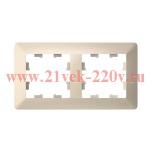 Рамка SE AtlasDesign Air 2 поста, бежевый/дымчатый белый ATN220202