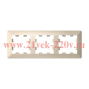 Рамка SE AtlasDesign Air 3 поста, бежевый/дымчатый белый ATN220203