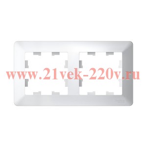 Рамка SE AtlasDesign Air 2 поста, белый/дымчатый белый ATN220102