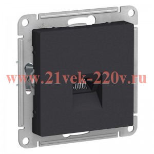 Розетка компьютерная SE AtlasDesign RJ45 кат 5Е, карбон [уп.5шт] ATN001083