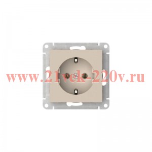 Розетка с заземлением SE AtlasDesign 16А быстрозажимные клеммы, песочный [уп 5 шт] ATN001243S