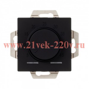 Термостат теплого пола электронный 10А с датчиком механизм SE AtlasDesign, карбон